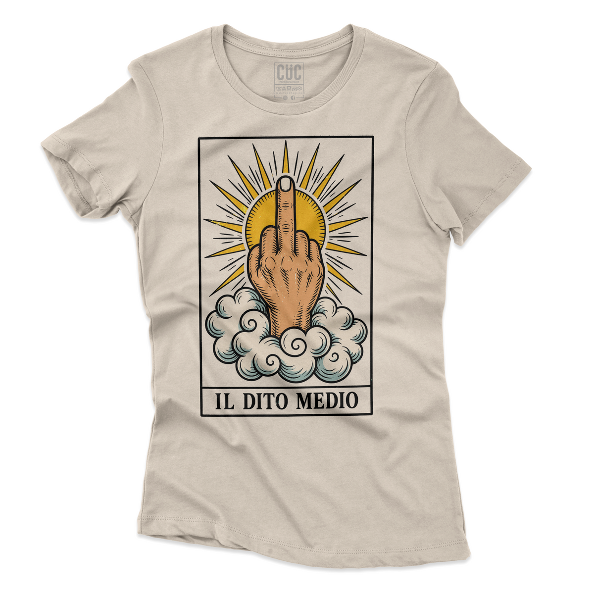 T-SHIRT CUC Tarocchi IL DITO MEDIO Sabbia W [IMGKEY:SAN:W:3]
