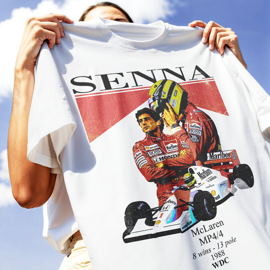 T-SHIRT CUC Miti dell automobilismo Senna Bianca M [IMGKEY:WHI:M:2]