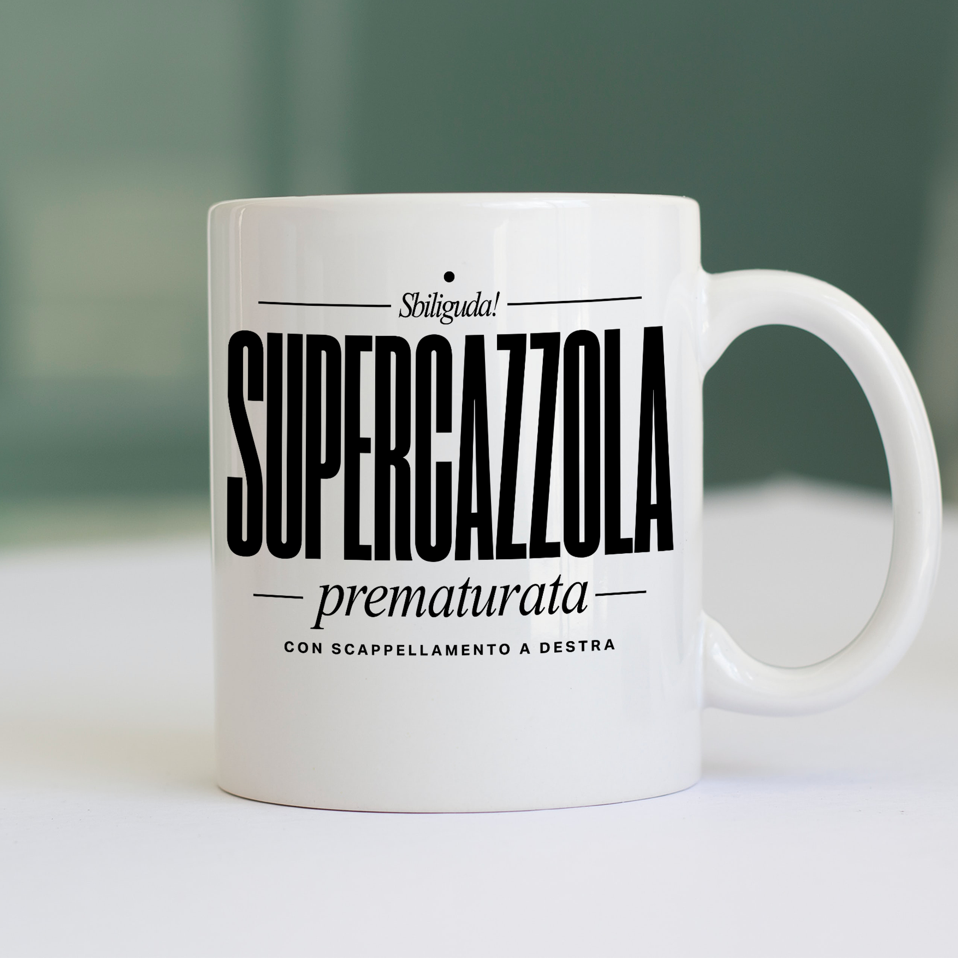 Tazza CUC SUPERCAZZOLA con scappellamento a destro sbiligura cult Italiano Bianca M [IMGKEY:WHI:M:1]