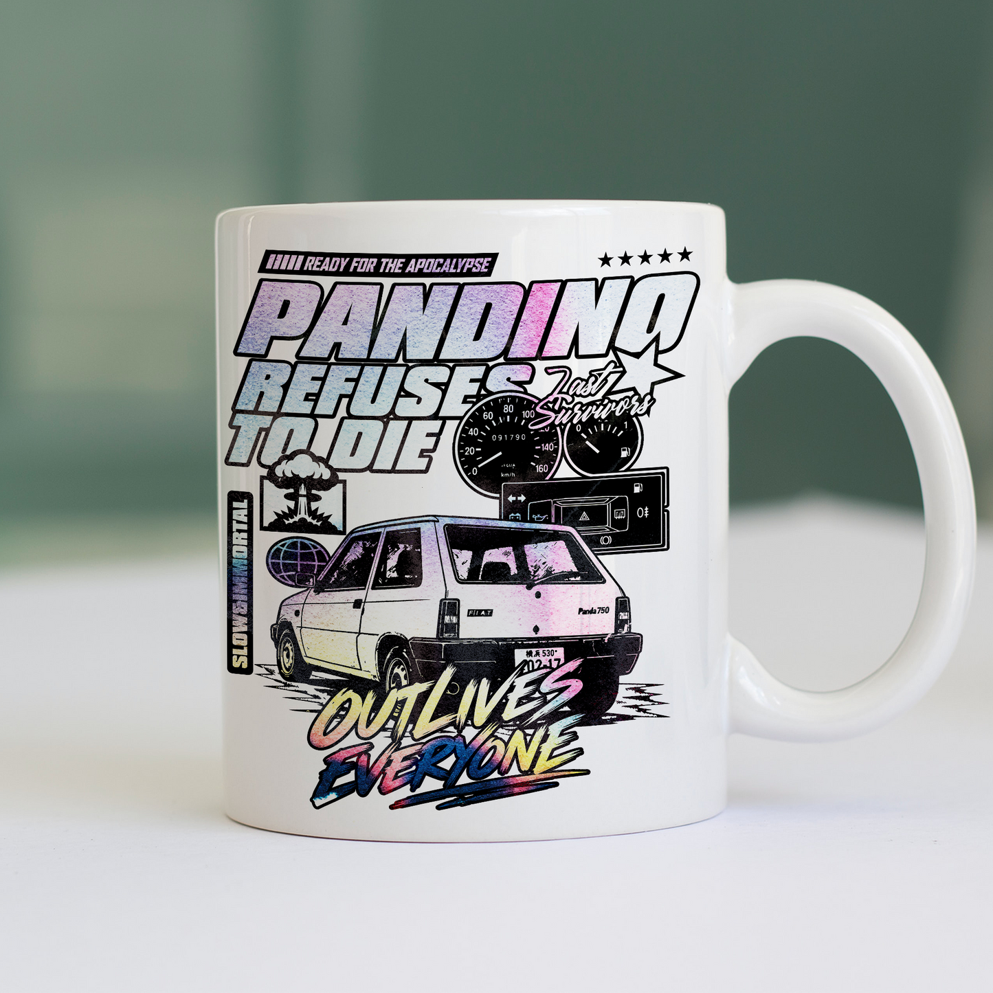 Tazza CUC PANDINO refuses to die apocalypse ready sopravvive a tutto Bianca M [IMGKEY:WHI:M:1]