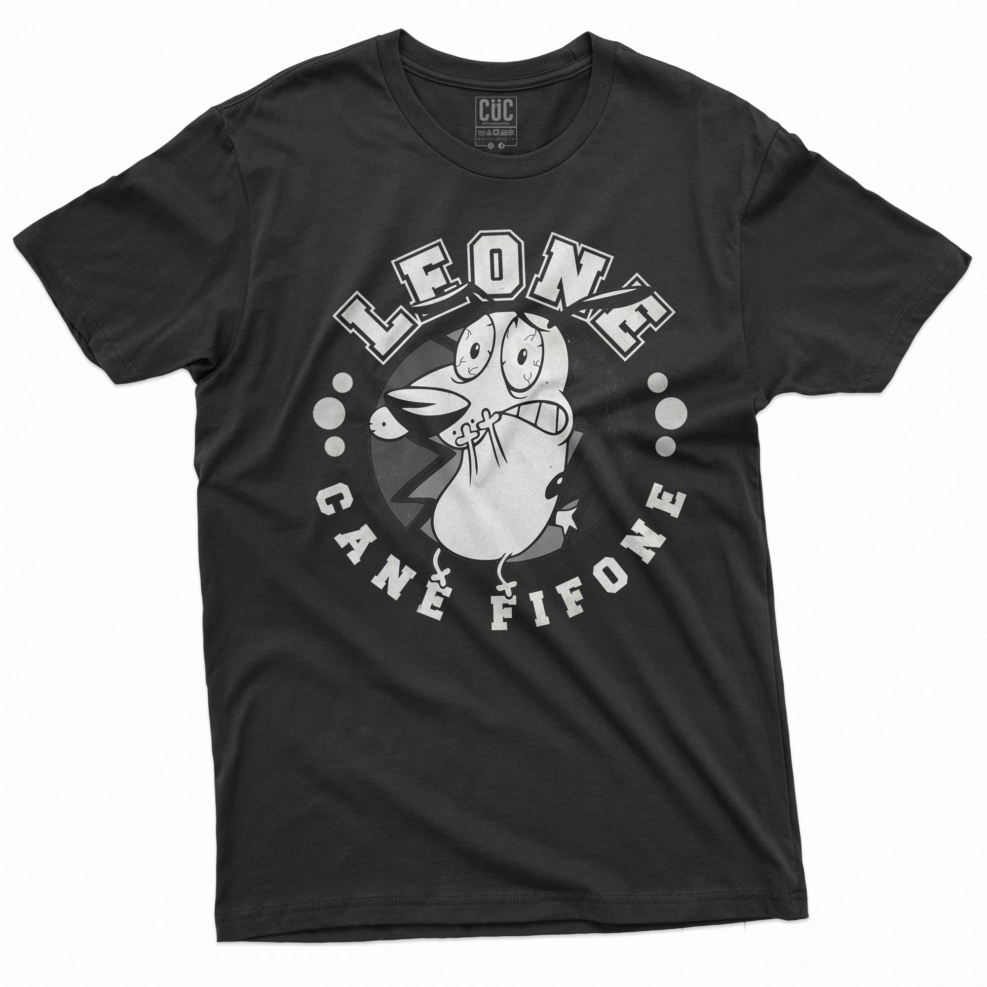 CUC T Shirt LEONE CANE B W cartoon anni 80 vintage chooseurcolor