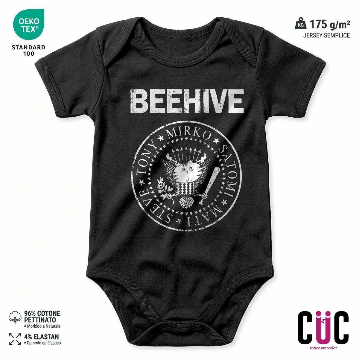 BODY BAMBINO BEEHIVE RAMONES DARK Nera M [IMGKEY:BLA:M:1]