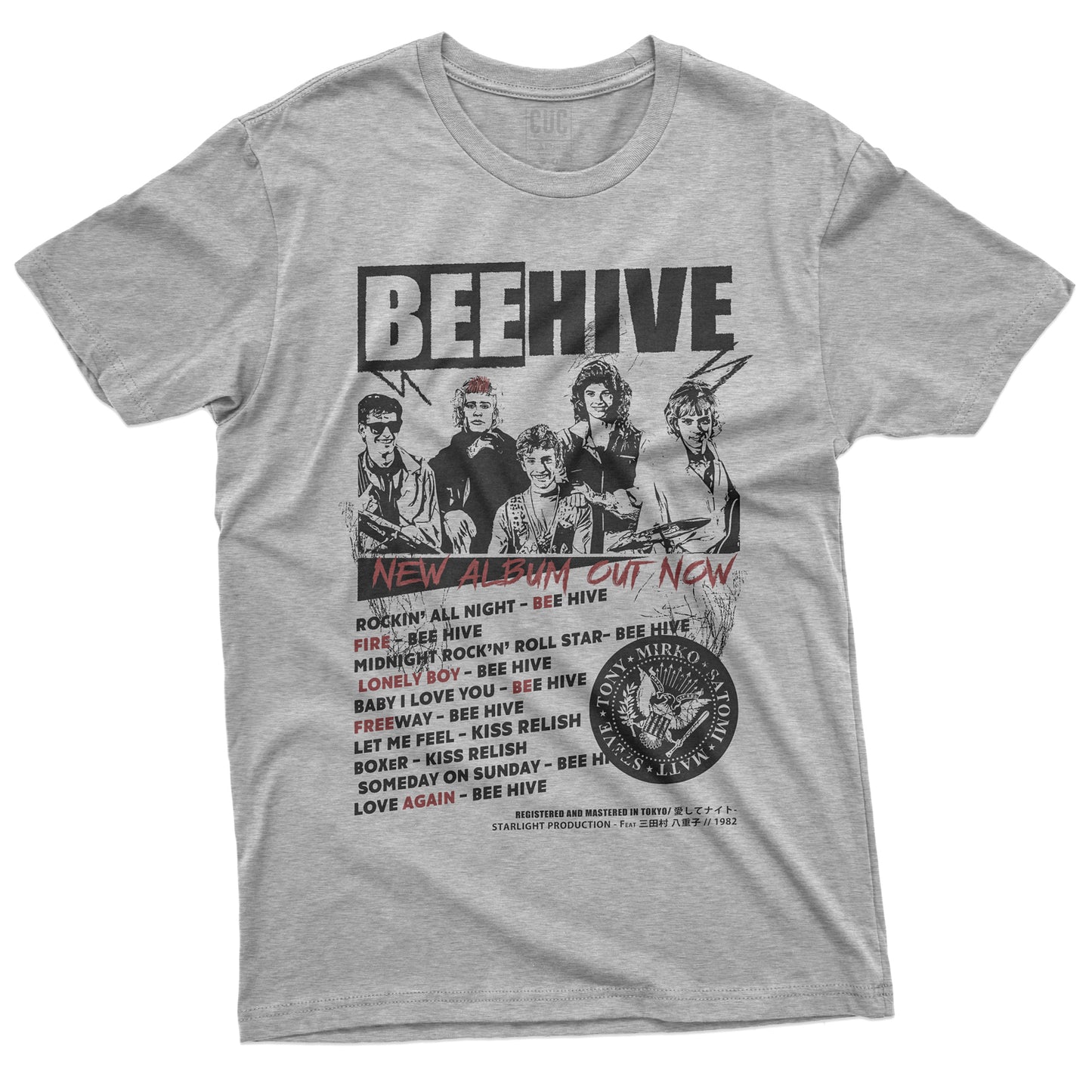 CUC T-Shirt BEEHIVE - Kiss me Licia - Rock Band  #chooseurcolor