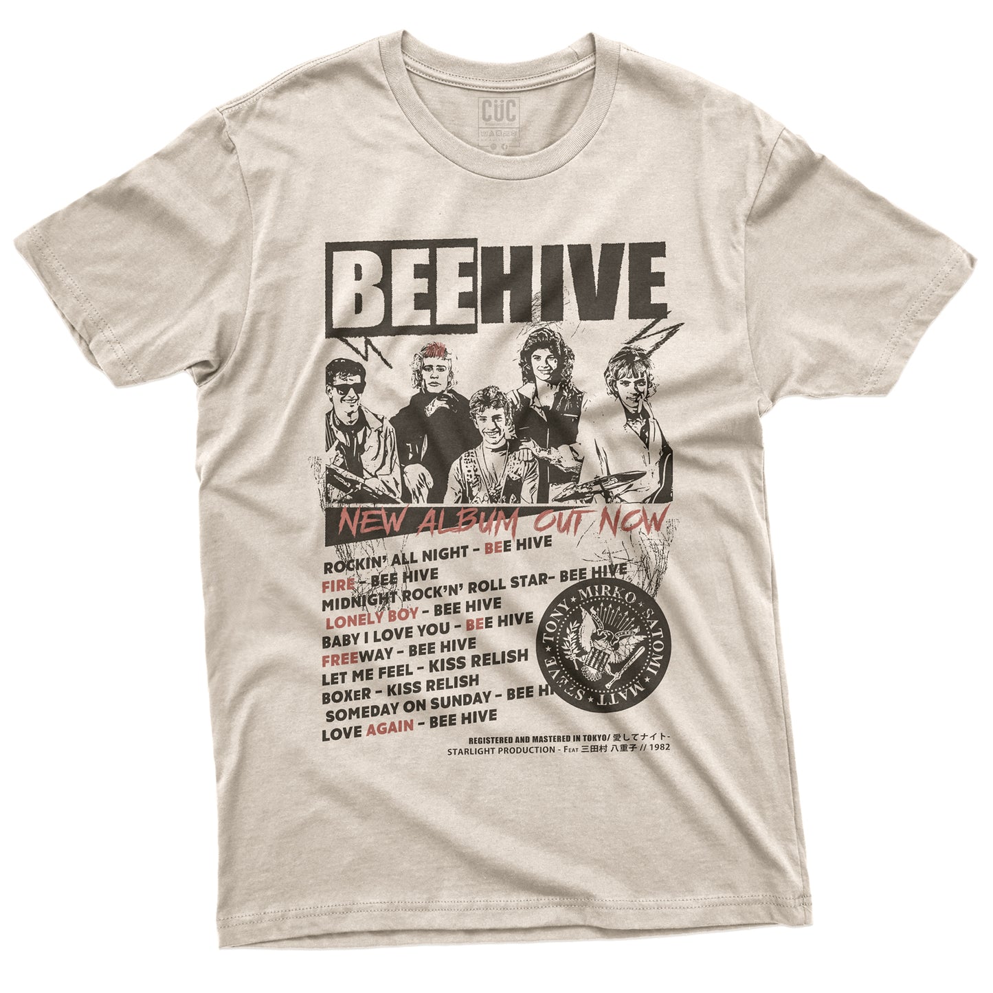 CUC T-Shirt BEEHIVE - Kiss me Licia - Rock Band  #chooseurcolor