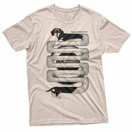 T-SHIRT CUC SPAGHETTIFICAZIONE BASSOTTO - Divertente - La fisica che ce piace  #chooseurcolor