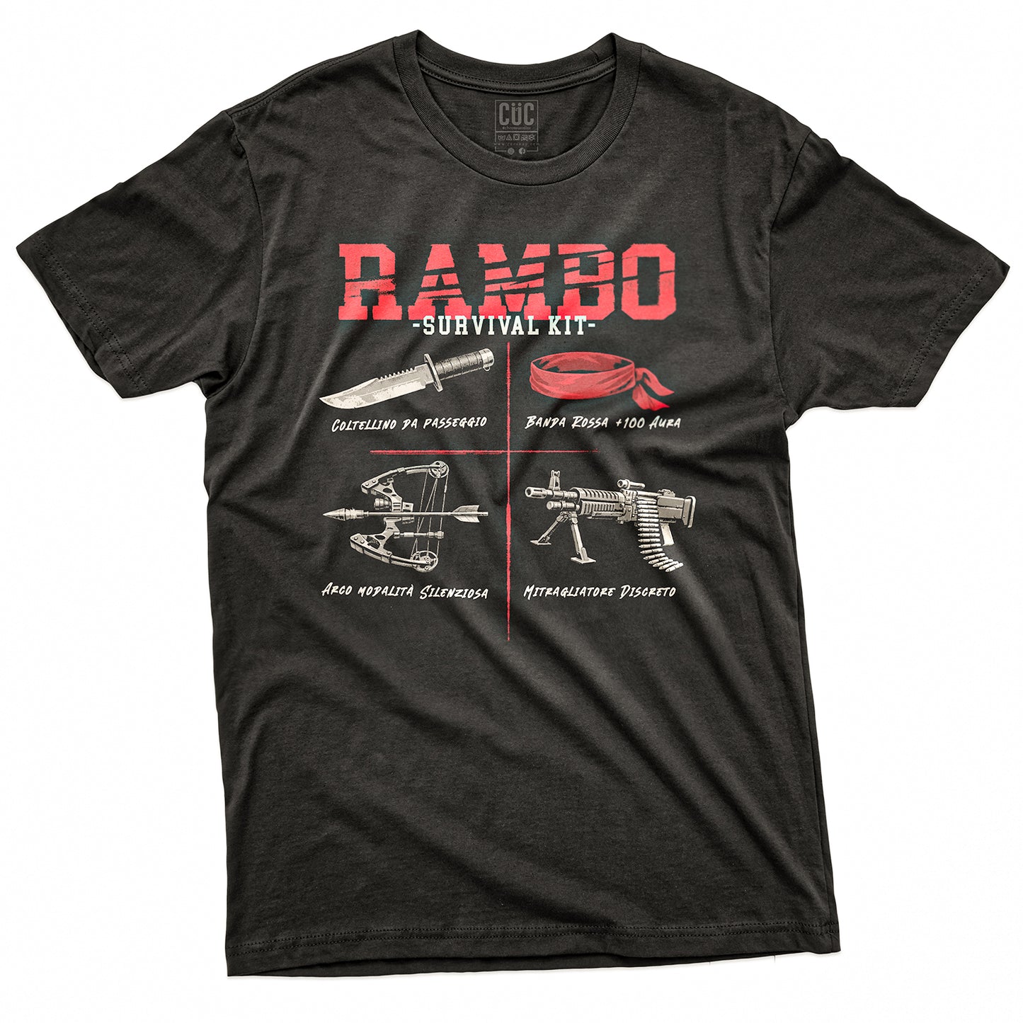 T-SHIRT CUC RAMBO SURVIVAL KIT - Cinema - Divertente  #chooseurcolor