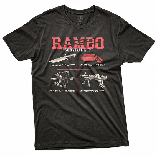 T-SHIRT CUC RAMBO SURVIVAL KIT - Cinema - Divertente  #chooseurcolor