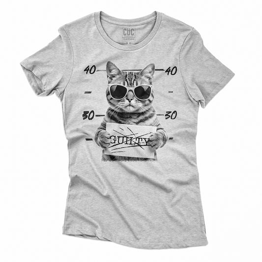 T-SHIRT CUC RICERGATTO - Divertente - Cat mugshot - gatto  #chooseurcolor