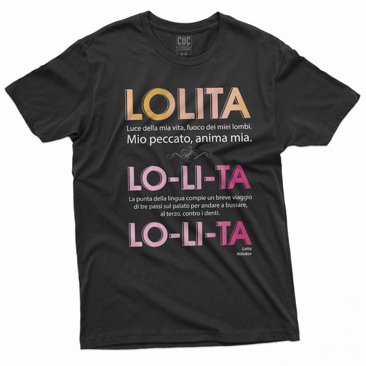 Smells Like New Book T-Shirt Lo - Li - Ta - Citazione Nobokov dal Libro Lolita