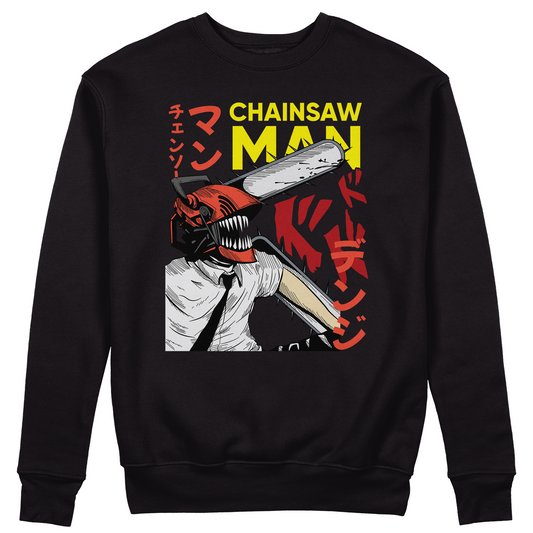 Felpa Girocollo DENJI - anime manga cartoon - Chainsaw - Pochita - Demon Hunter - chooseurcolor