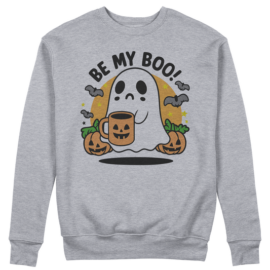 Felpa Girocollo unisex Boo Kawaii Halloween Regalo Divertente Zucche Pipistrelli #chooseurcolor