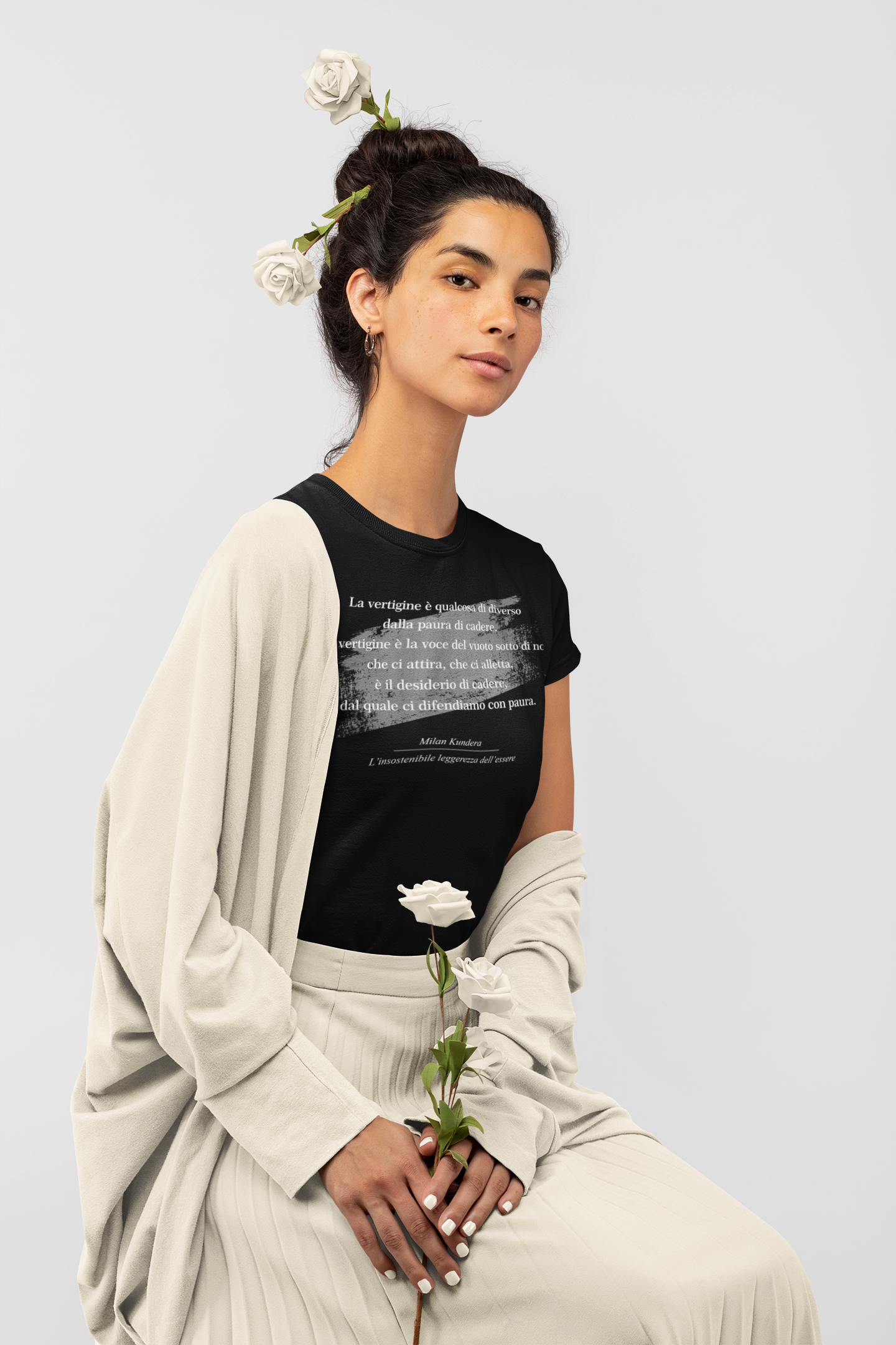 Smells Like New Book T-Shirt Milan Kundera - Vertigine - l'insostenibile leggerezza dell'essere