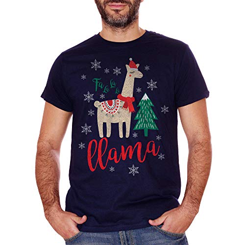 Black T-Shirt Fa La La La Llama Xmas Christmas Natale - Film Choose ur Color CUC