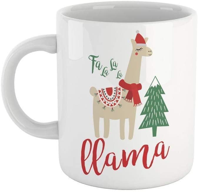 Gray Tazza Fa LA LA LA Llama Xmas Christmas Natale - Choose ur Color Cuc shop