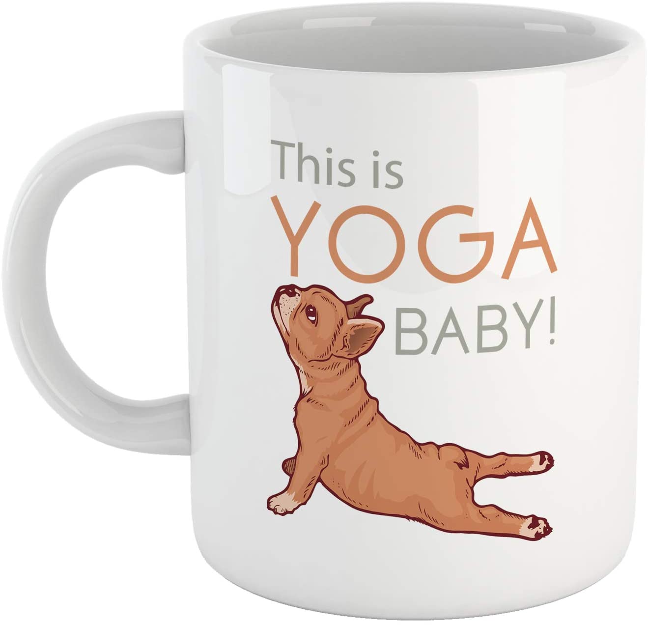 Dark Salmon Tazza Bulldog Francese - Mug French Bulldog - This is Yoga Baby- Choose Ur Color Cuc shop