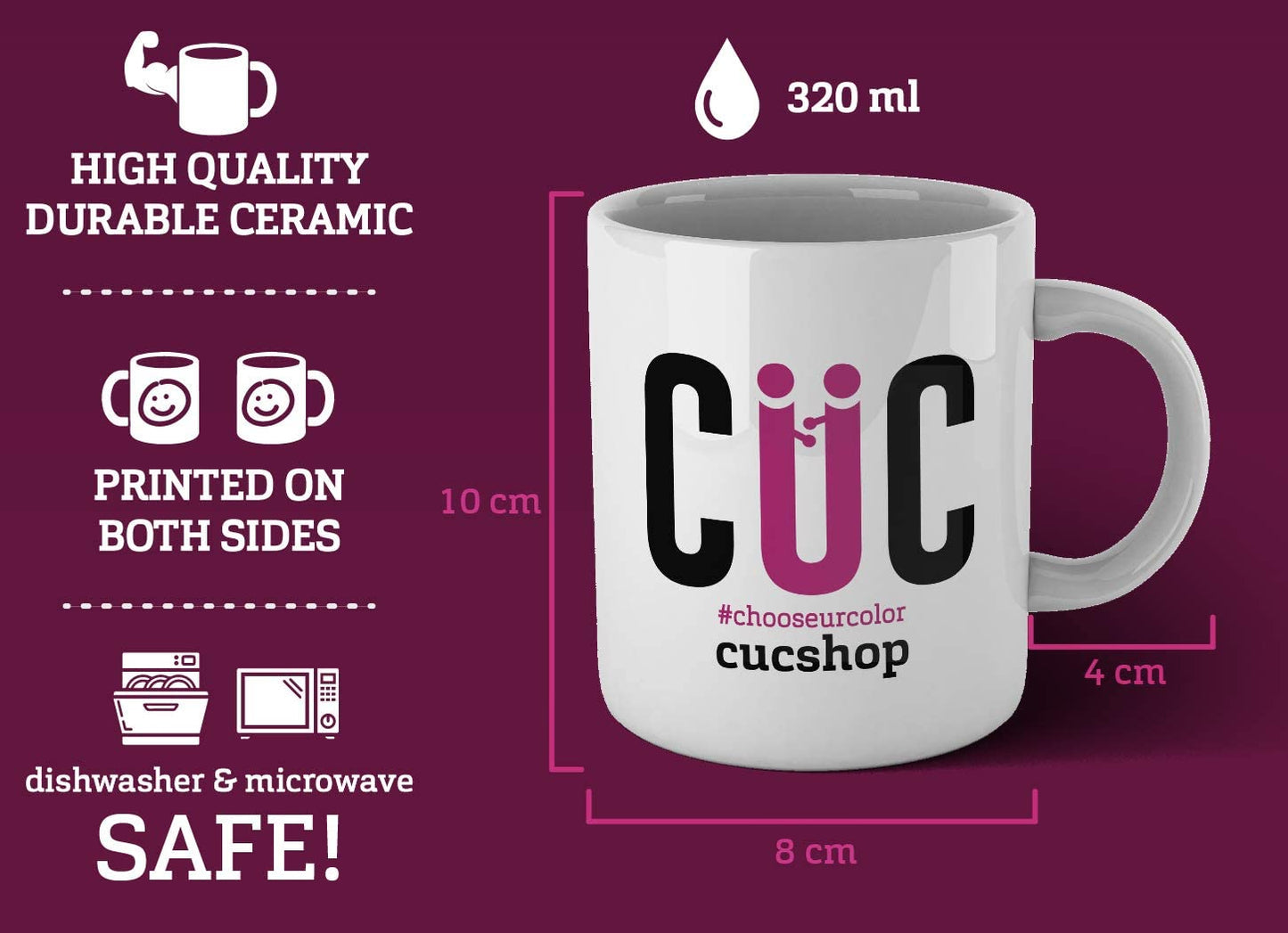 Maroon Tazza Once Upon a Time in The West - C'era Una Volta Il West - Choose ur Color Cuc shop