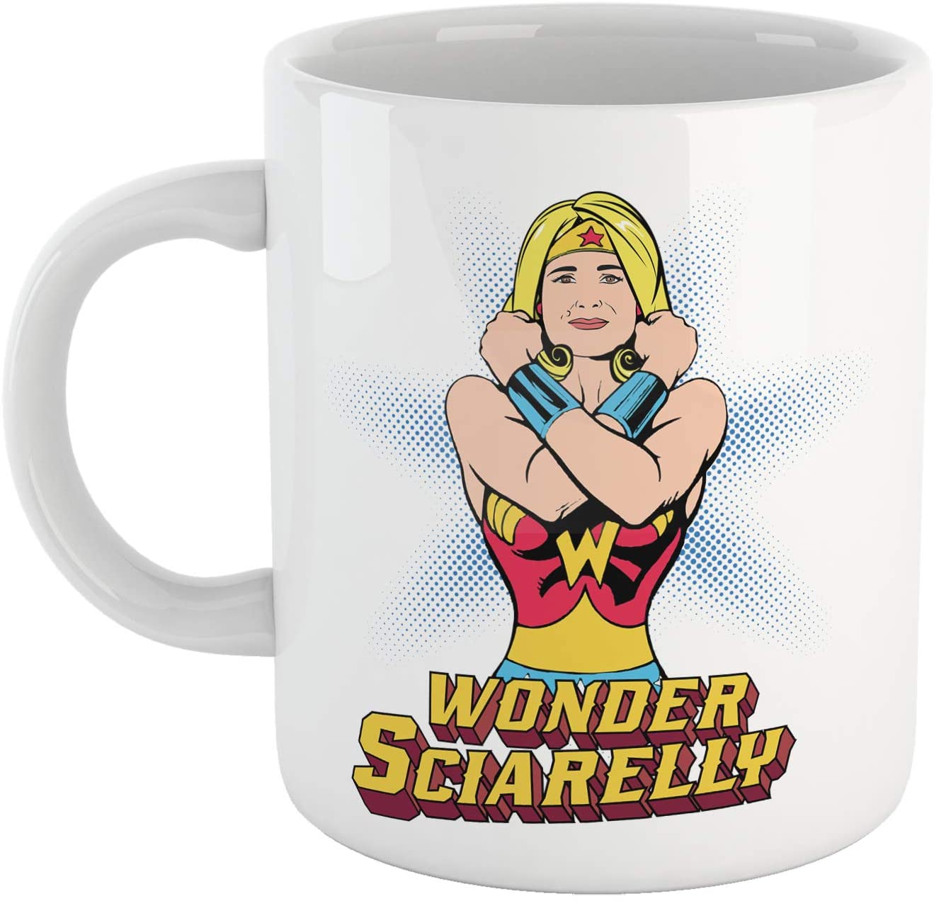 White Smoke Tazza Divertente Wonder Sciarelli - Meme sulla presentatrice di Chi l'ha Visto? - Choose ur Color Cuc shop