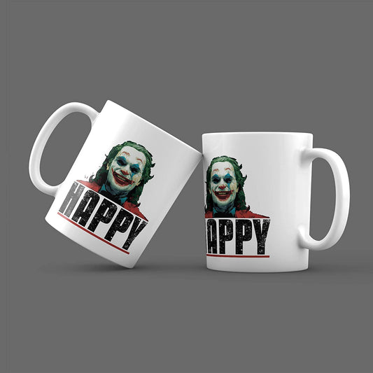 Dim Gray Tazza Joker Happy con Grafica Ispirata al Film Cult del Momento con Joaquin Phoenix - Film Choose ur Color Cuc shop