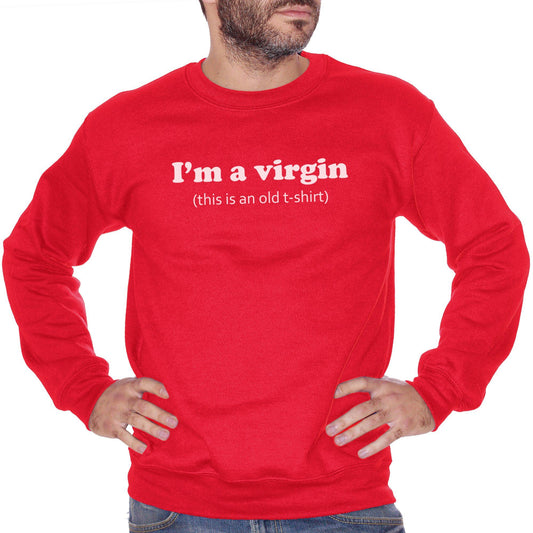 Firebrick Felpa Girocollo I 'M A Virgin - DIVERTENTE CucShop