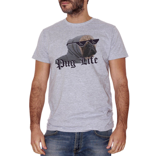 Gray T-Shirt Pug Life Dog Lover Carlino Cane - DIVERTENTE CucShop