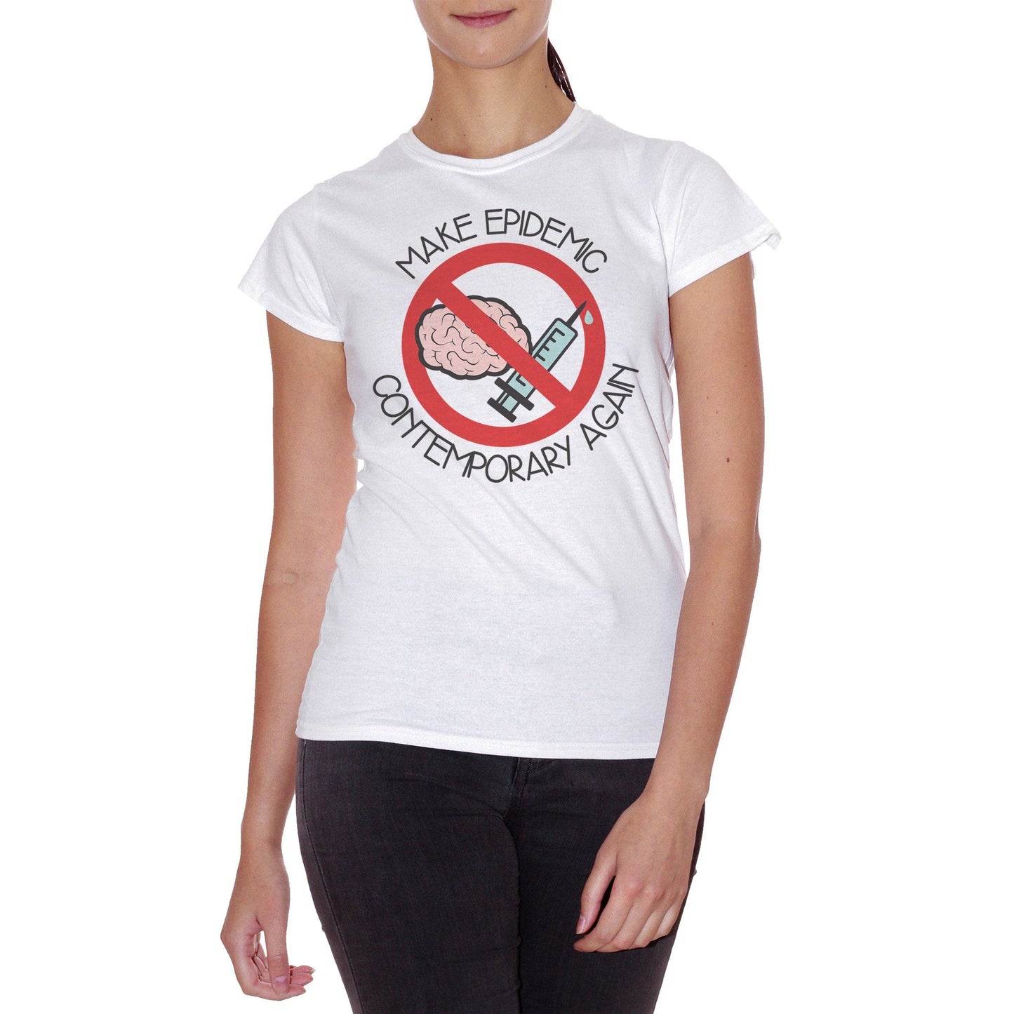 Lavender T-Shirt Make Epidemic Contemporary Again-No Vax Vaccino Epidemia Vaccini - POLITICA CucShop