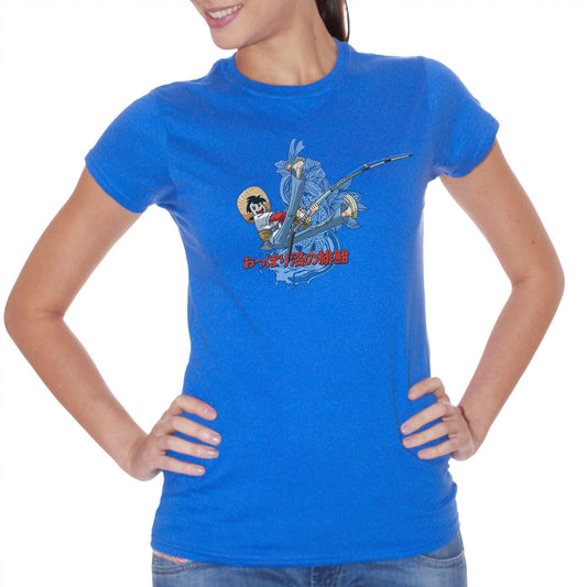 Royal Blue T-Shirt Sampei Pesca Pescatore - FAMOSI CucShop