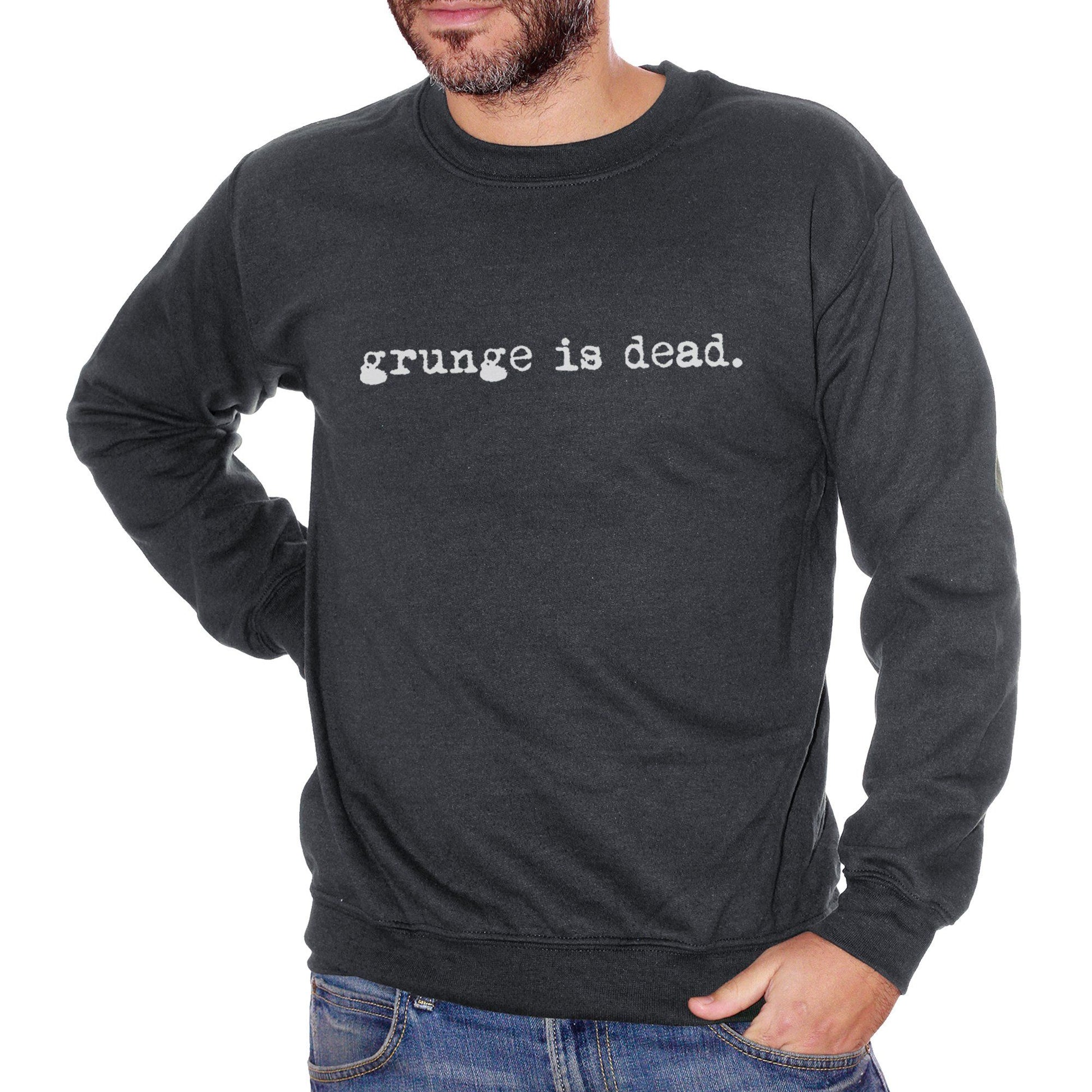 Dark Slate Gray Felpa Girocollo Grunge Is Dead Music - MUSIC CucShop