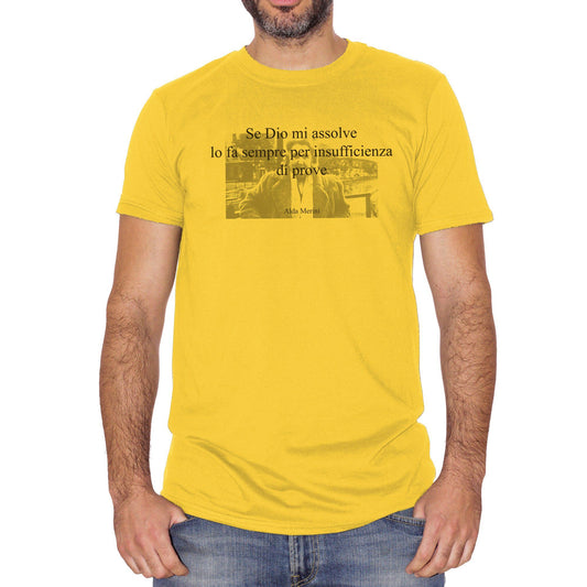 Goldenrod T-Shirt Merini Se Dio Mi Assolve - FAMOSI CucShop