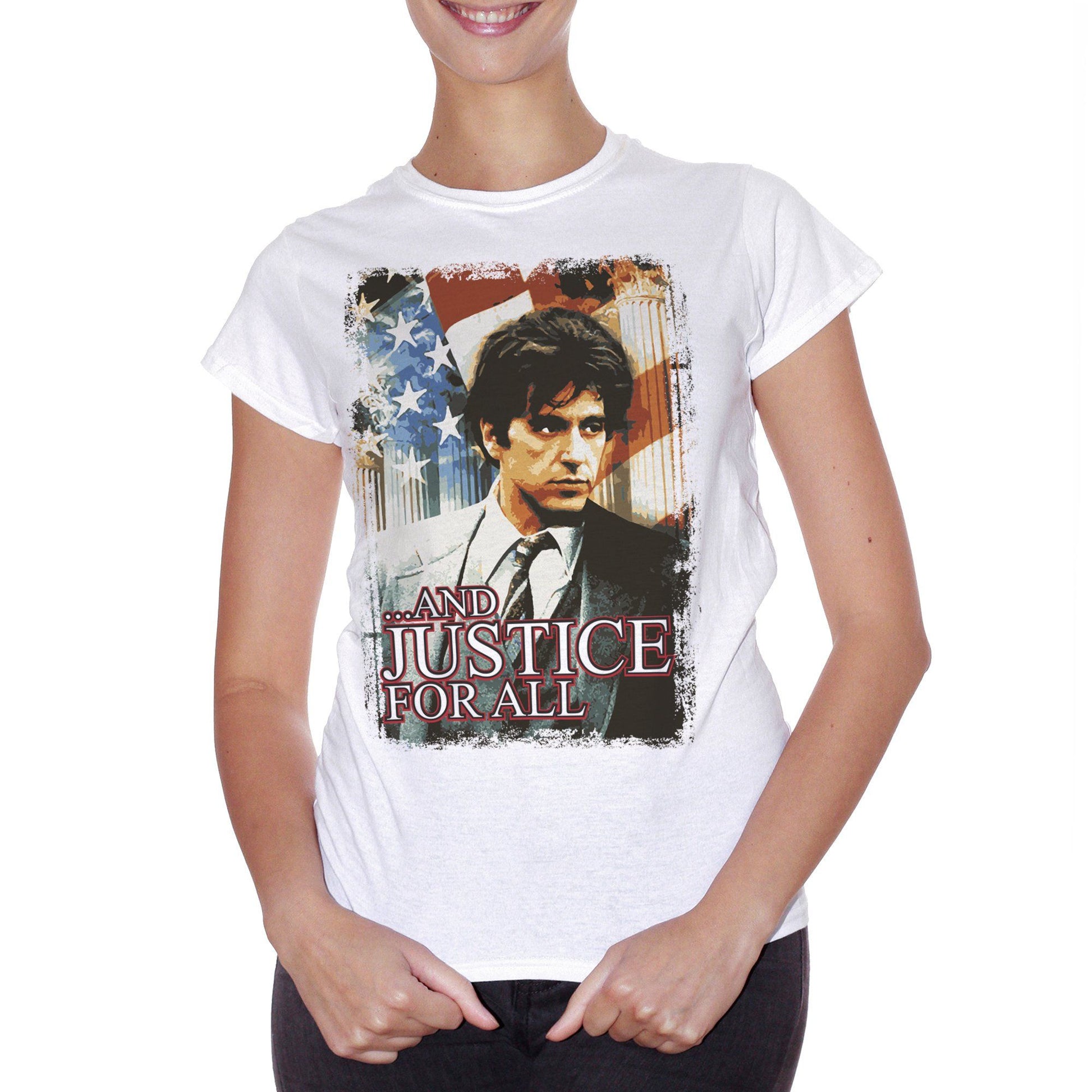 White Smoke T-Shirt Justice For All Movie Al Pacino - FILM CucShop