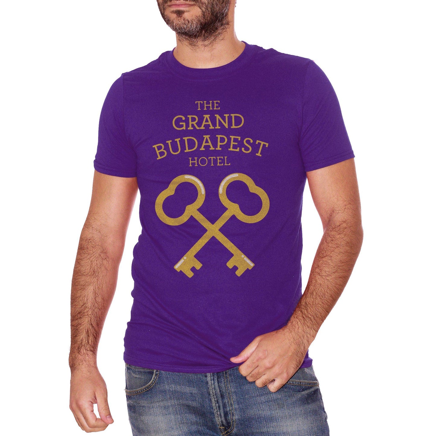 Dark Slate Blue T-Shirt Grand Budapest Hotel Chains Logo - FILM CucShop