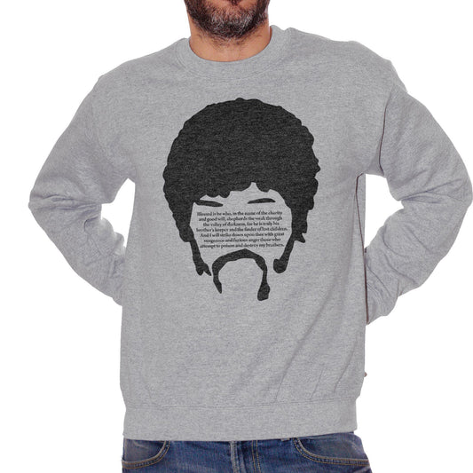 Dark Gray Felpa Girocollo Pulp Fiction Quotes Samuel L Jackson Eze - FILM CucShop