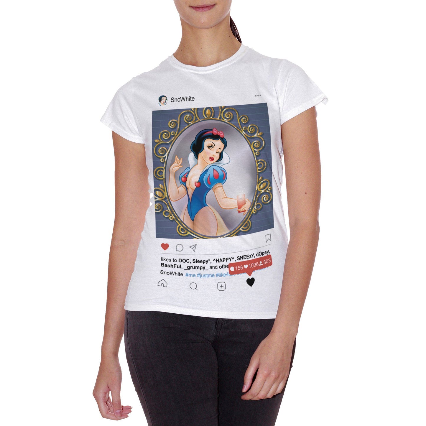 Rosy Brown T-Shirt Princess Biancaneve Snow White Social Fashion Selfie - FILM CucShop