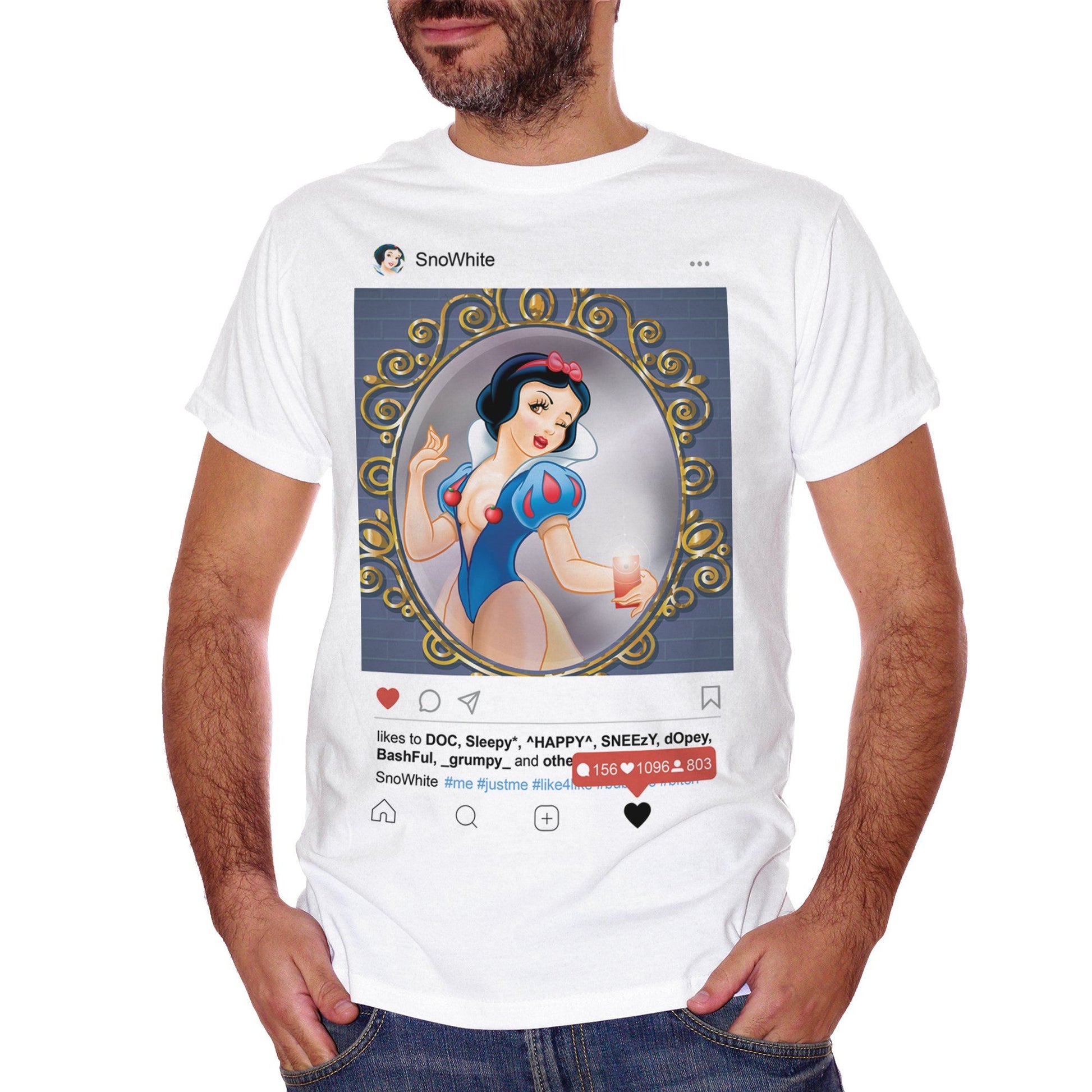 Dim Gray T-Shirt Princess Biancaneve Snow White Social Fashion Selfie - FILM CucShop