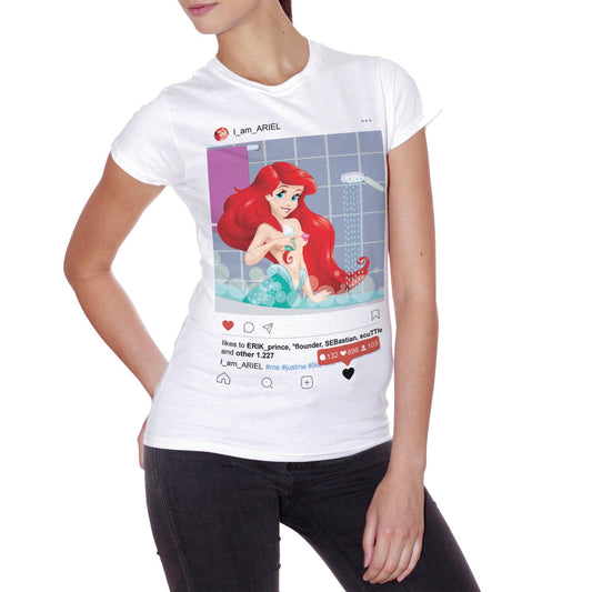 Maroon T-Shirt Princess Ariel Lillte Mermaid Social Fashion Selfie - FILM CucShop