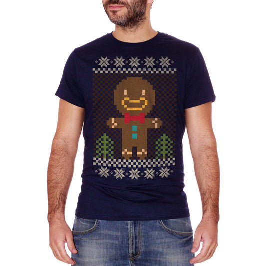 White T-Shirt Christmas-Natale-Biscotto-Omino-Pan-Di-Zenzero-Cookie-Man - Eventi CucShop