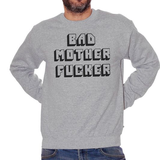 Dark Gray Felpa Girocollo Bad Mother Fucker Pulp Fiction - FILM CucShop