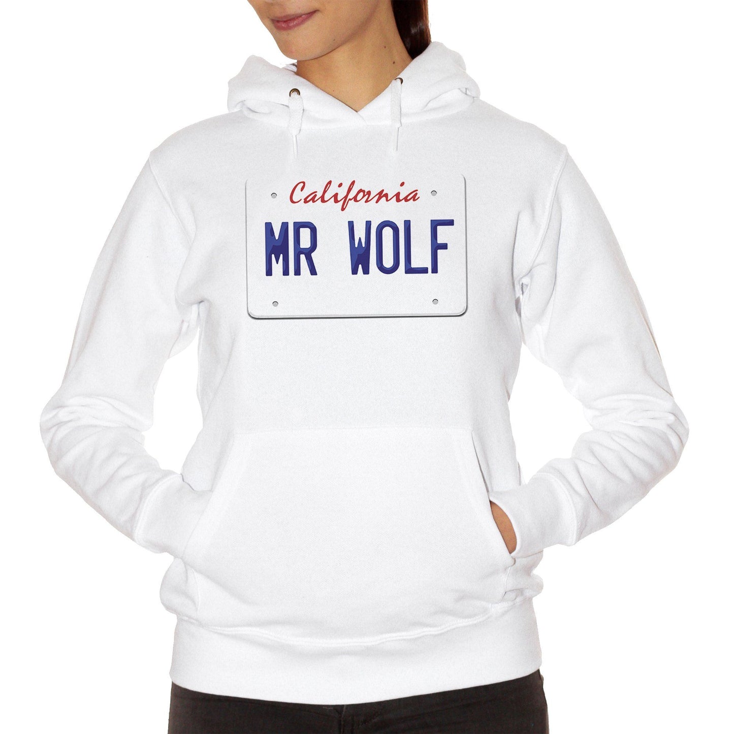 White Smoke Felpa Mr Wolf Targa Pulp Fiction California - FILM CucShop