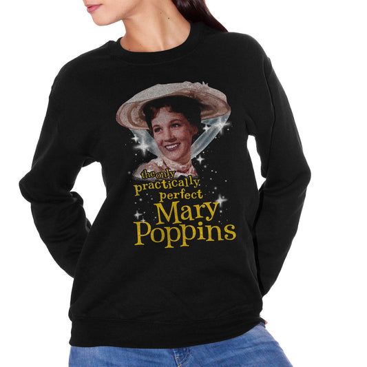 Black Felpa Girocollo Mary Poppins Practically Perfect Vintage - FILM CucShop