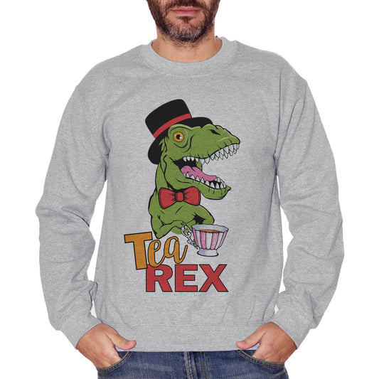 Olive Drab Felpa Girocollo T Rex Tea Lover - SOCIAL CucShop