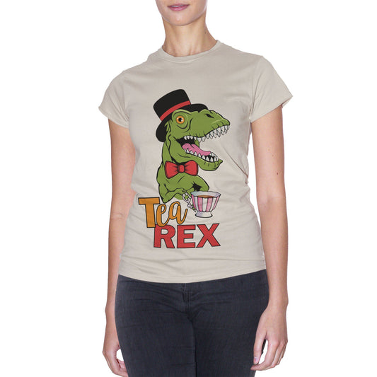 Gray T-Shirt T Rex Tea Lover - SOCIAL CucShop