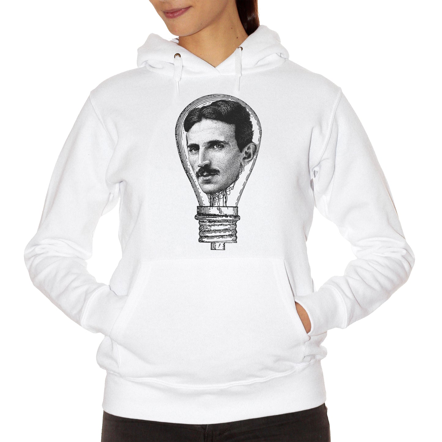 White Smoke Felpa Nikola Tesla Electric Lamp - FAMOSI CucShop