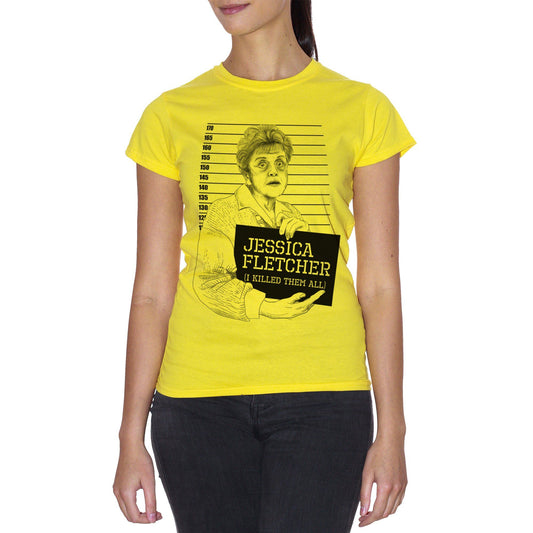 Goldenrod T-Shirt Jessica Fletcher Mugshot Killed Them All Signora In Giallo Murder - FILM CucShop