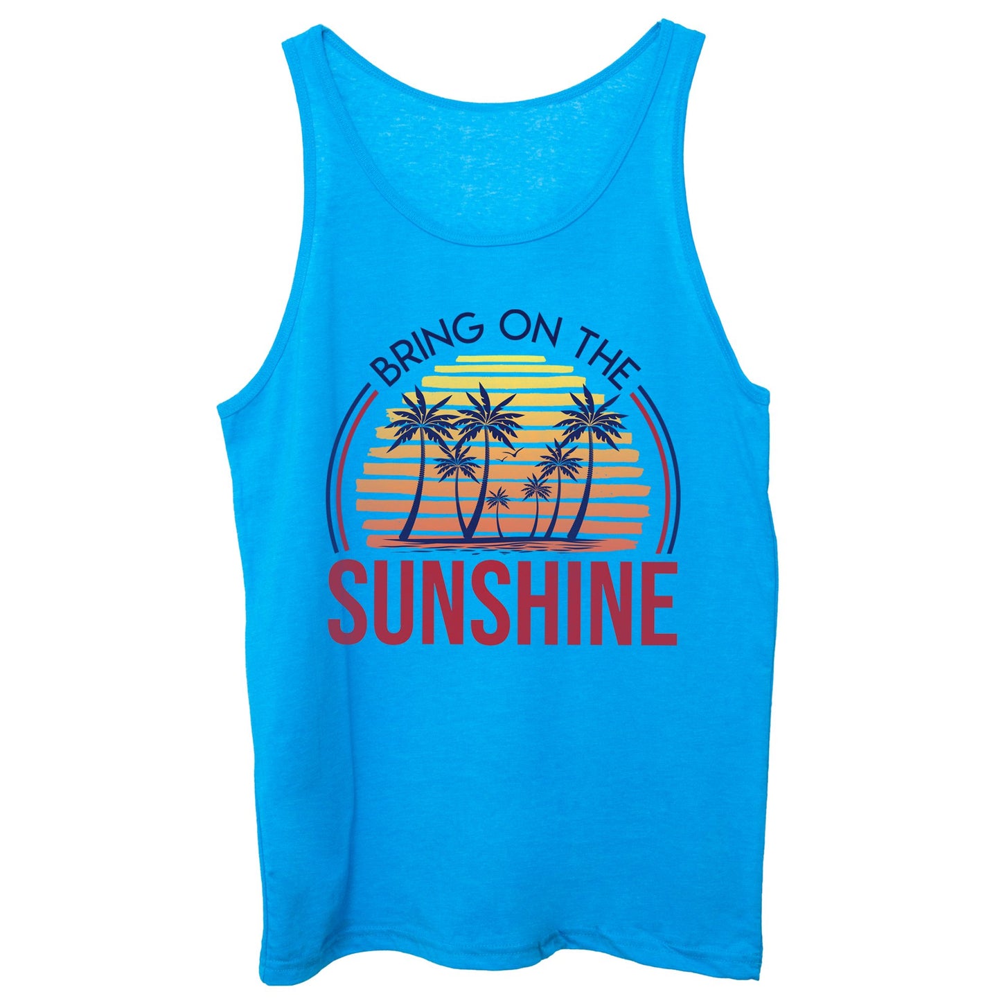 Deep Sky Blue Canotta Bring On The Sunshine Summer Sunset - SOCIAL CucShop