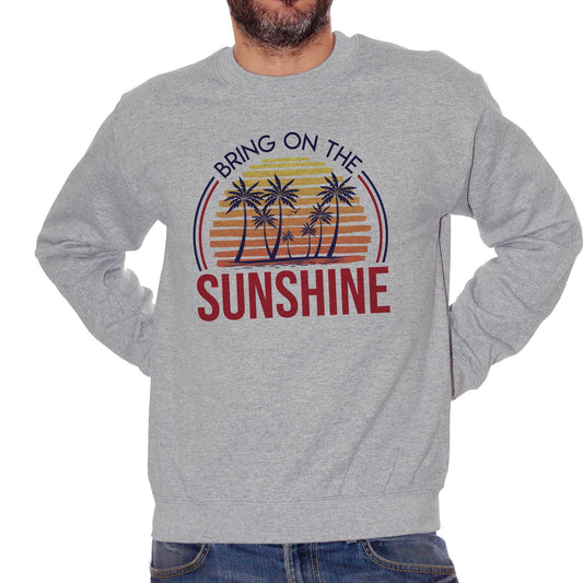 Dark Gray Felpa Girocollo Bring On The Sunshine Summer Sunset - SOCIAL CucShop