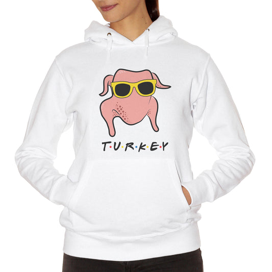 White Smoke Felpa Friends Turkey Chicken Sunglasses Tacchino Serie  - FILM CucShop