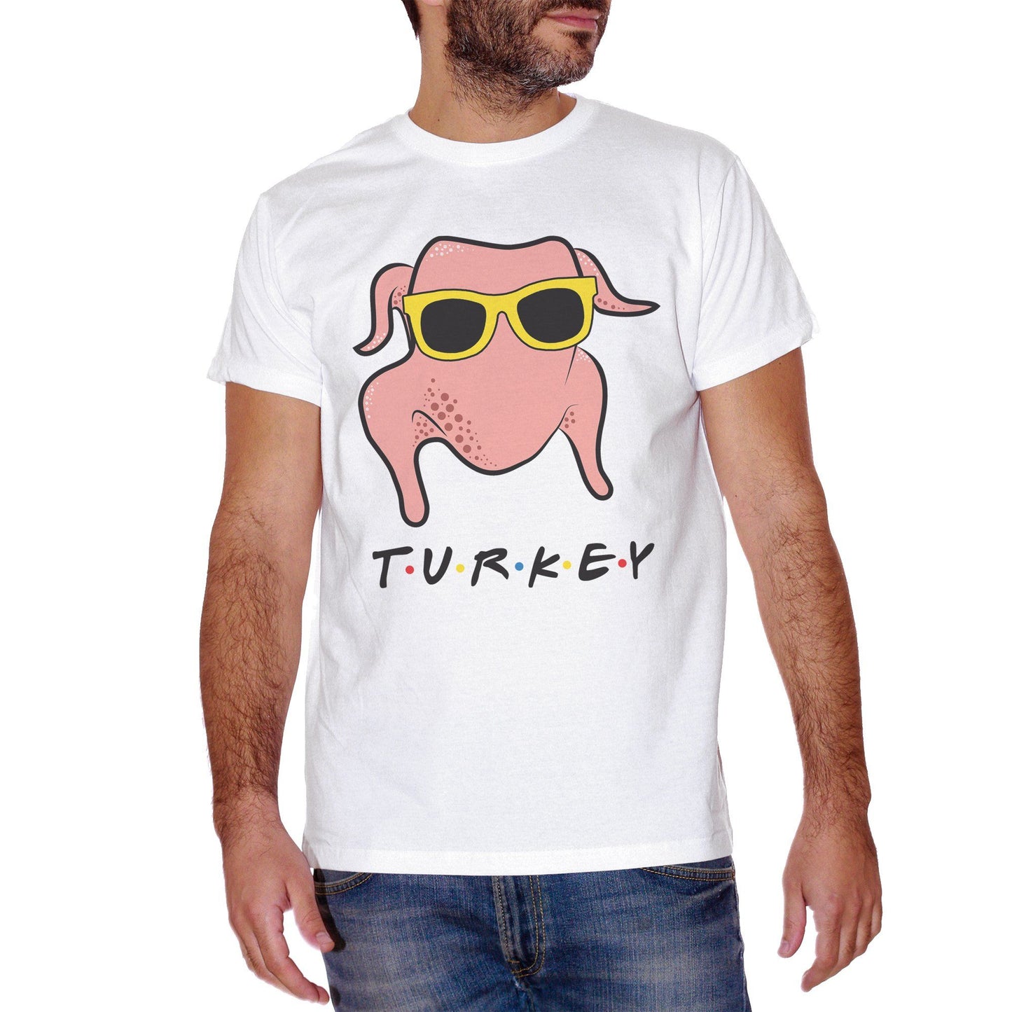 Tan T-Shirt Friends Turkey Chicken Sunglasses Tacchino Serie  - FILM CucShop