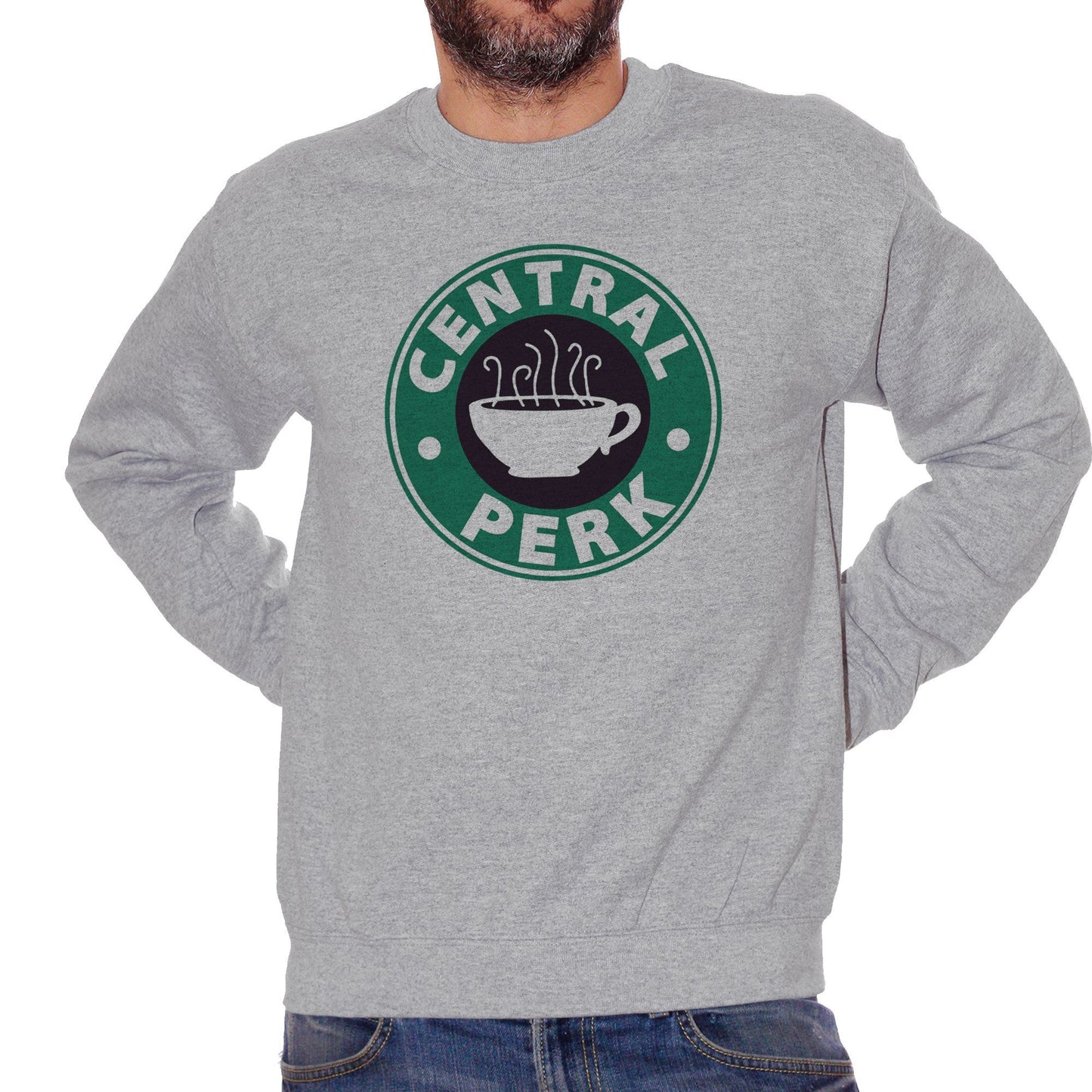 Dark Gray Felpa Girocollo Central Perk Friends Coffee Serie - FILM CucShop
