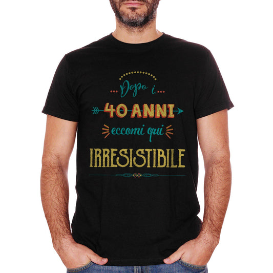 Black T-Shirt 40 Anni Compleanno - SOCIAL CucShop