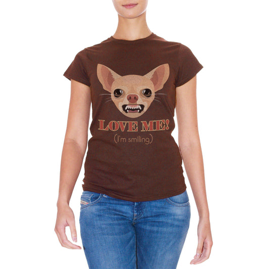 Dark Olive Green T-Shirt Chihuahua Chiwawa Cane Dog Smile Pet Aninali Funny - SOCIAL CucShop