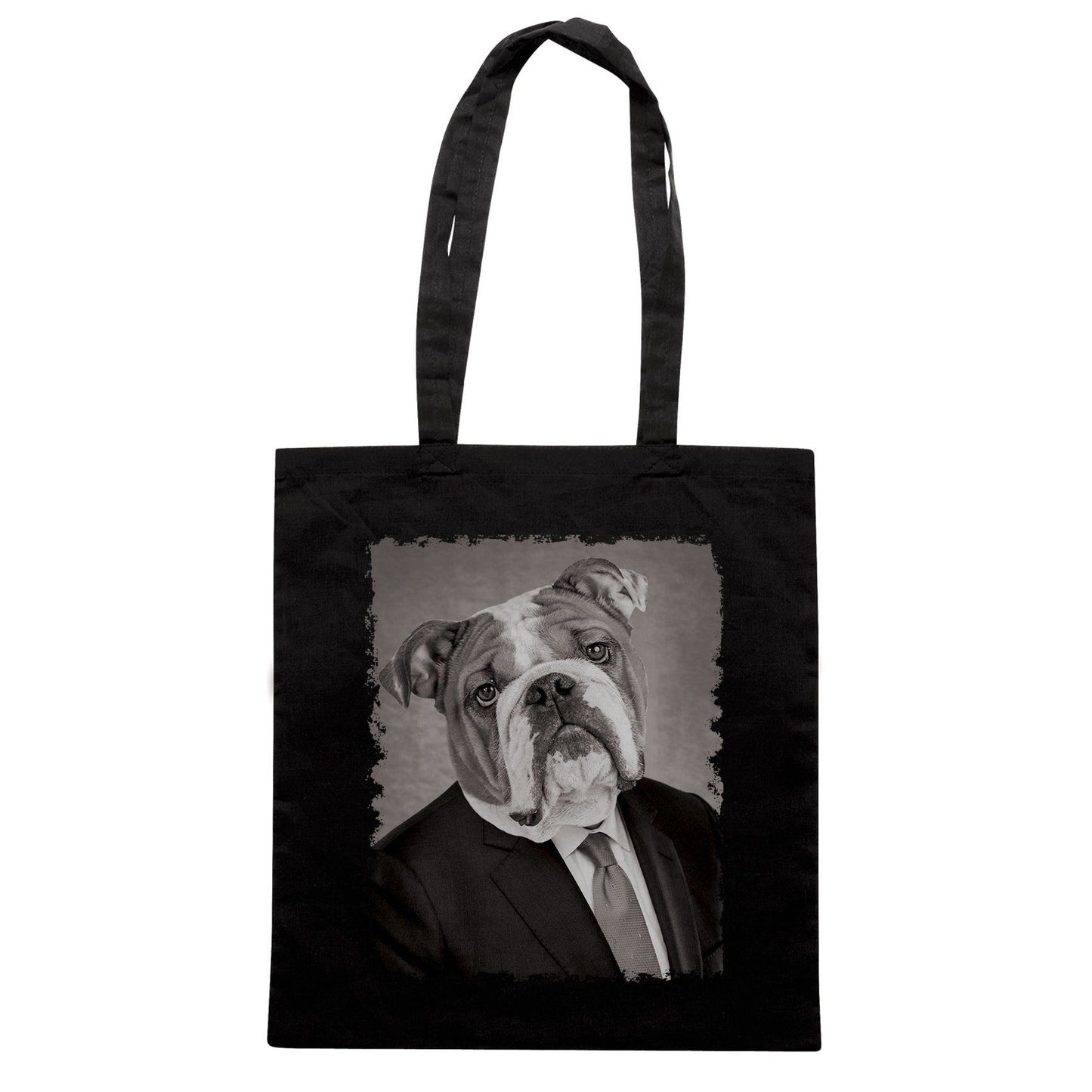 Black Borsa Bulldog Cane Pet Funny Business Elegant Photo Antico Ritratto - Nera - SOCIAL CucShop